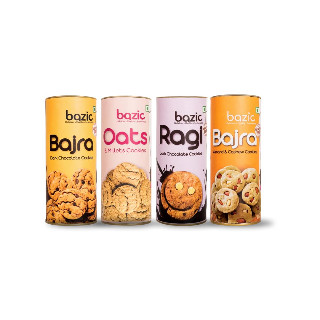 Bazic Bajra Almond & Cashew Butter Millet Butter Cookies, Jowar, Bajra Dark Chocolate Millet Cookies, Ragi Dark Chocolate Butter Cookies & Oats and Millet Cookies, No Maida 100% Ancient Grains, Gluten-free, Trans Fat Free, No Artificial Colors & No F (B09HMKYC5N) Amazon Price History, Amazon Price Tracker