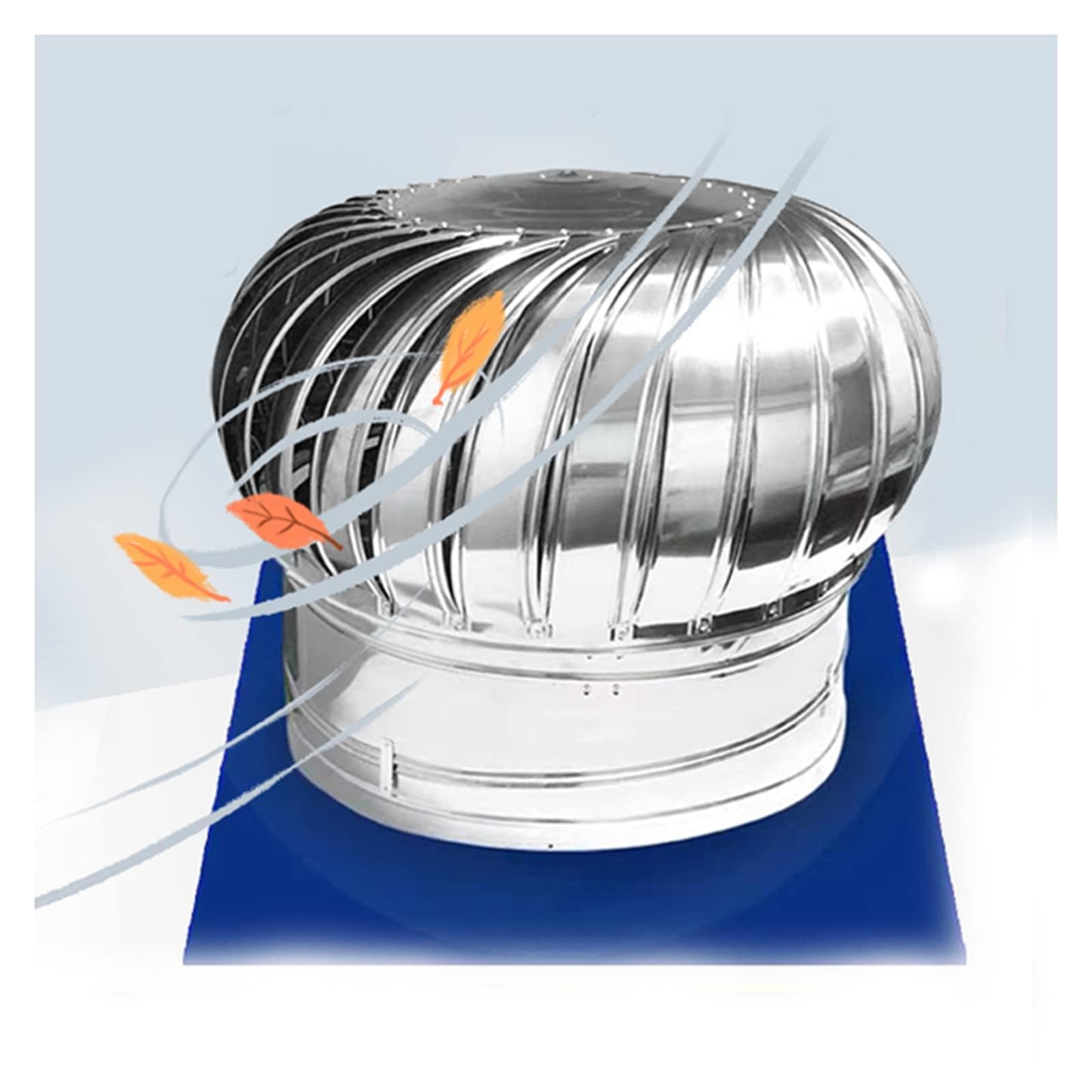 Chapeau de cheminée rond inox 450 mm pour le toit d'usine