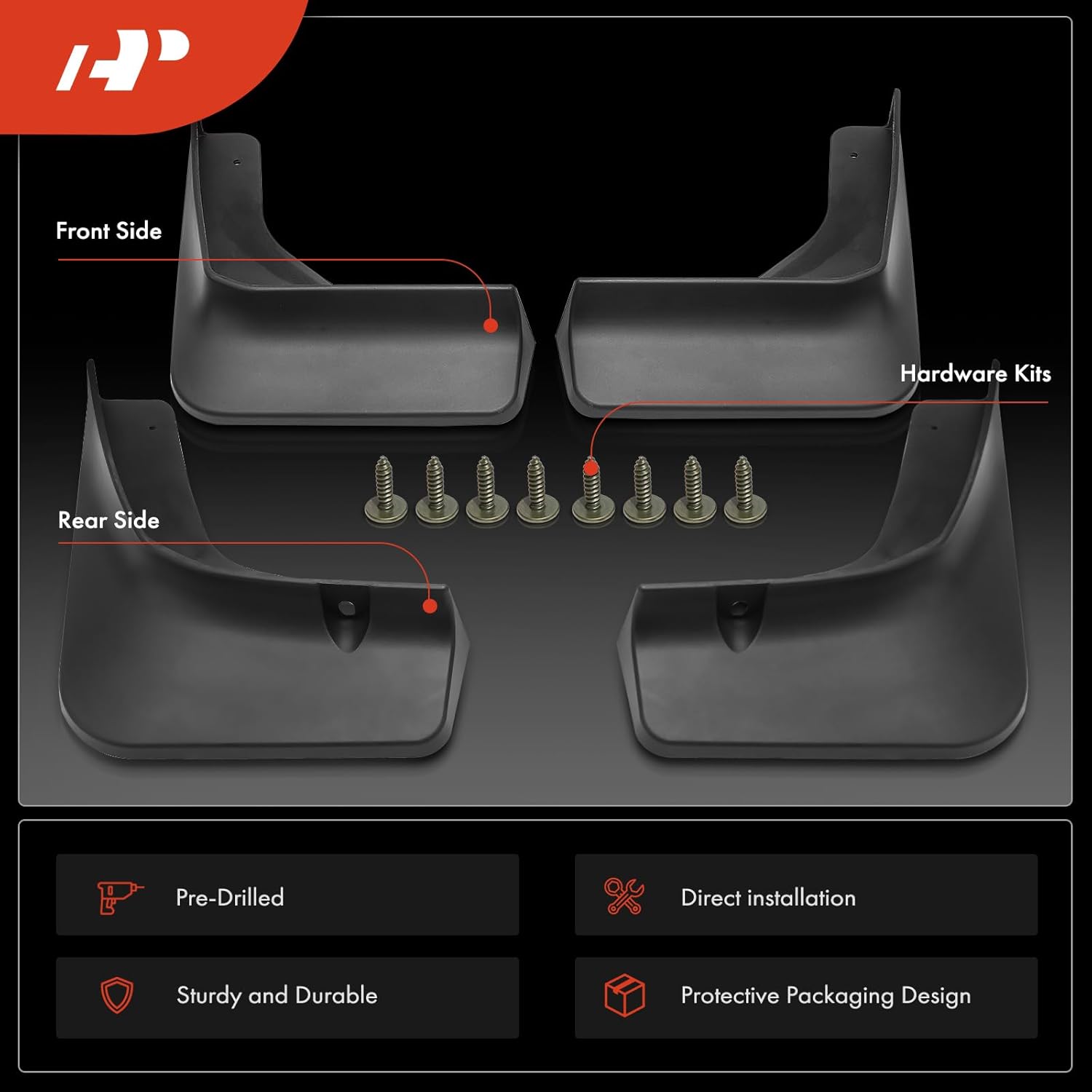 A-Premium 4PCS Mud Flaps Splash Guards Mudflaps Mudguards Compatible with Mitsubishi Outlander 2022-2023, Front and Rear