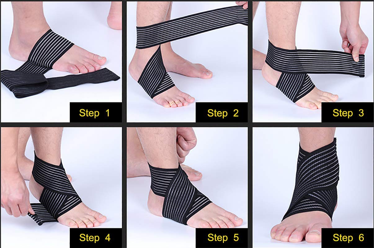 EULANT Elástico Deportiva Vendaje de Compresion 90cm, 2pcs Venda de Protección para Rodilla Pantorrilla Tobillo Codo Mano Muñeca,para Voleibol Futbol Levantamiento de Pesas