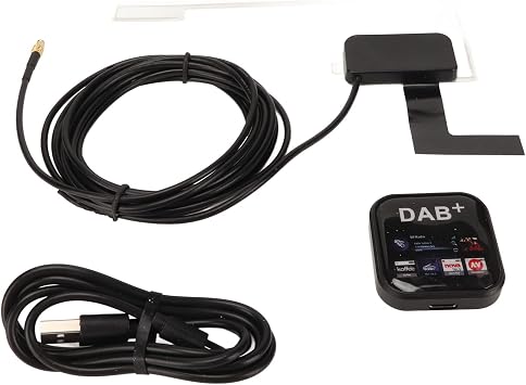 DAB Radio Receiver, Stable Signal USB Powered Portable Digital Radio Receiver with Antenna, for Android Navigation All in One