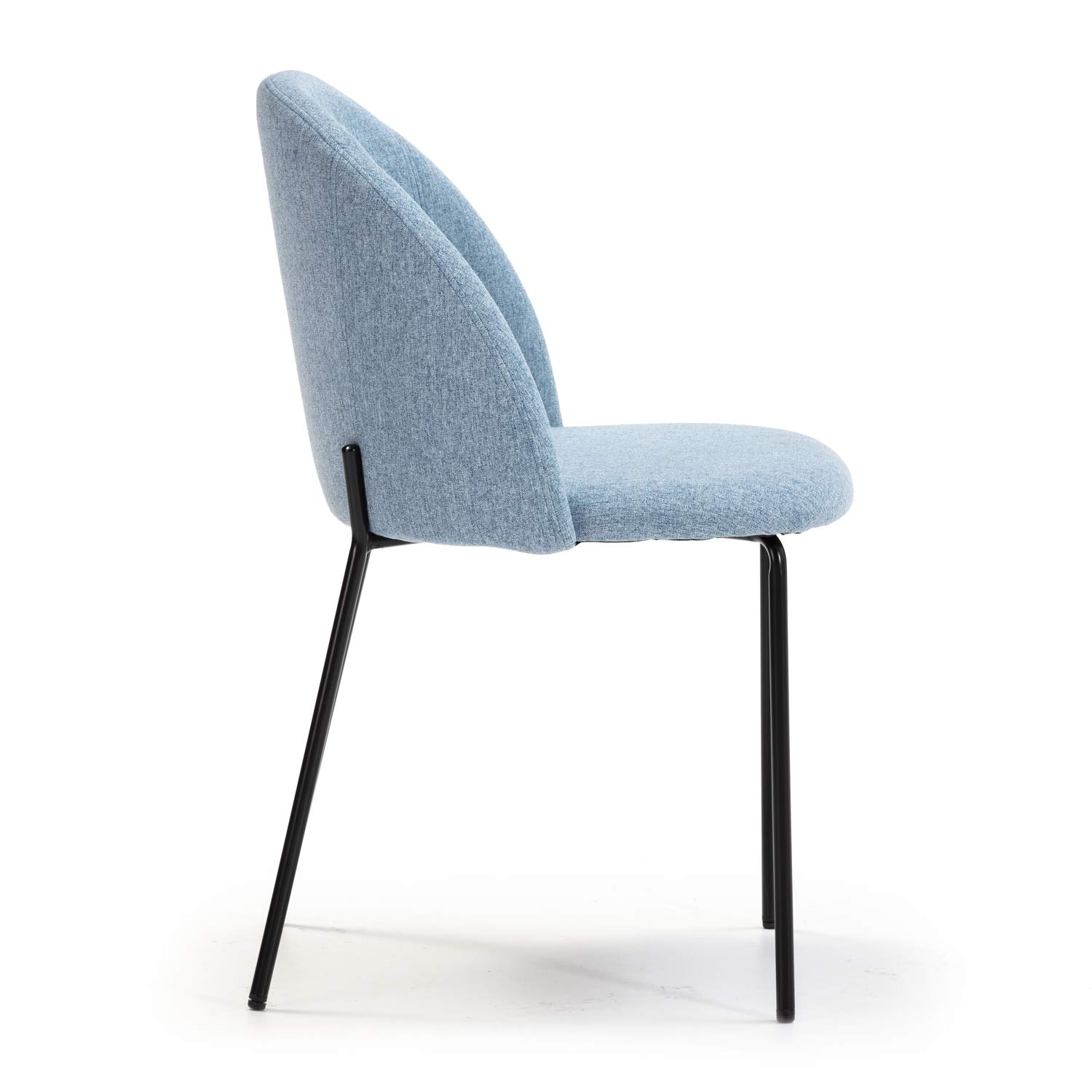VS Venta-stock Set di 2 sedie per tavola da pranzo Kenia rivestite in tela Blu, certificazione SGS, 43 cm (Larghezza) x 47 cm (Profondità) x 78,5 cm (Altezza)