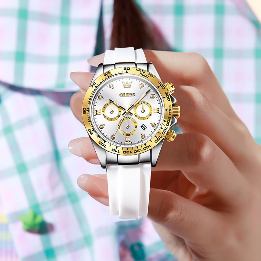OLEVS Luxury Diamond Small Female Watches - Stainless Steel Bracelet, Waterproof Business Dress Analog Luminous Date Ladies Watches - Image 8