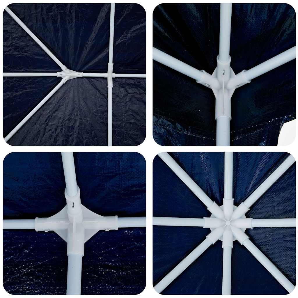 vidaXL Carpa de Fiesta Azul 400 x 400 x 266 cm Polietileno y Acero | Acomoda cómodamente hasta 10 personas, Hecho de materiales impermeables que mantienen la lluvia fuera,