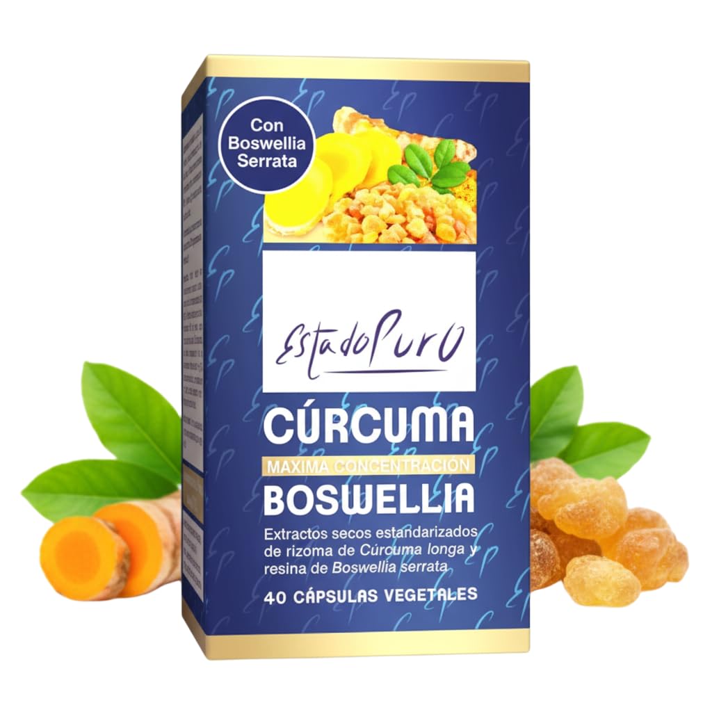 Boswellia Serrata + Cúrcuma y Pimienta Negra | Antiinflamatorio Natural para Articulaciones | Con 65% de ácido boswéllico y 95% curcumina | 40 Cápsulas Veganas – Estado Puro TONGIL