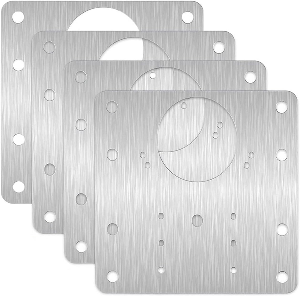 YEJIANGHUA 2/4/10Pcs Cabinet Hinge Repair Plate Kit Hinges Repair Cupboard Door Hinge Mounting Fixing Plates with Screws Furniture Hardware Natural(10pcs 0.6mm)