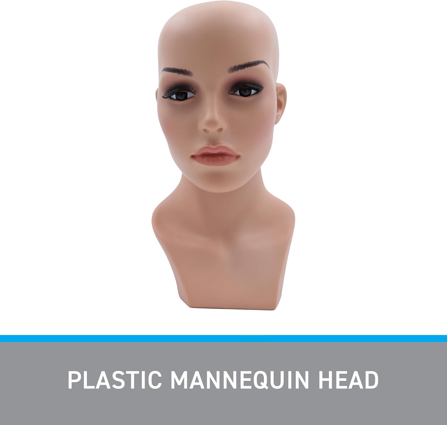 SSWBasics Female Plastic Mannequin Head - Height 13½", Head Circumference 21"