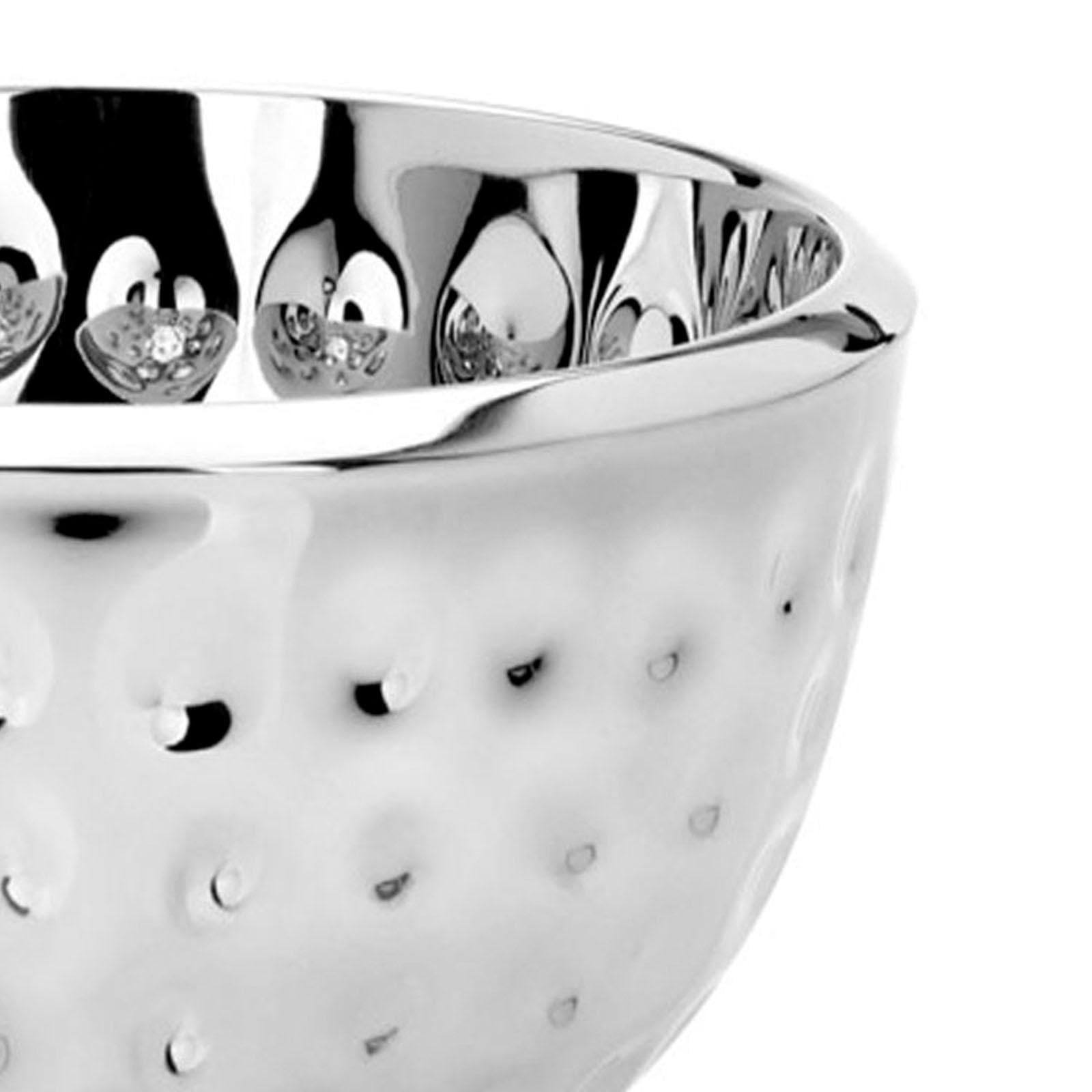 Edelstahl Snackschale Ø 15 cm - kleine runde Dekoschale gehämmerte Optik - moderne hohe Servierschale ideal für Nüsse, Chips, Gebäck, Pralinen oder Bonbons