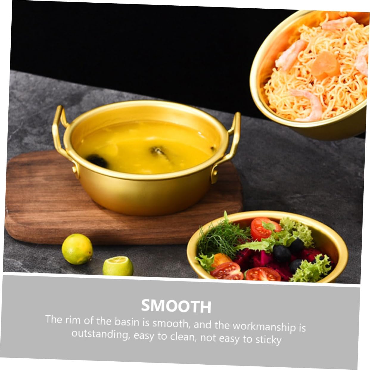 Garneck Korean Style Aluminum Rice Bowl Large Prep and Serving Bowl for Soup Salads Noodles Lightweight Easy to Clean Multi-functional Kitchen Essential image 3