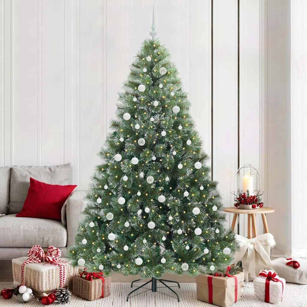 Árbol de Navidad sin caída de hojas de 210 cm con 300 LED integrados para un montaje rápido