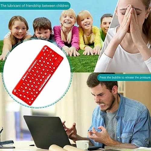 Miniatura 4 de Juguete para apretar, juguetes sensoriales para la ansiedad, burbujas para apretar, forma de teclado color aircoíris, juguete de silicona para el