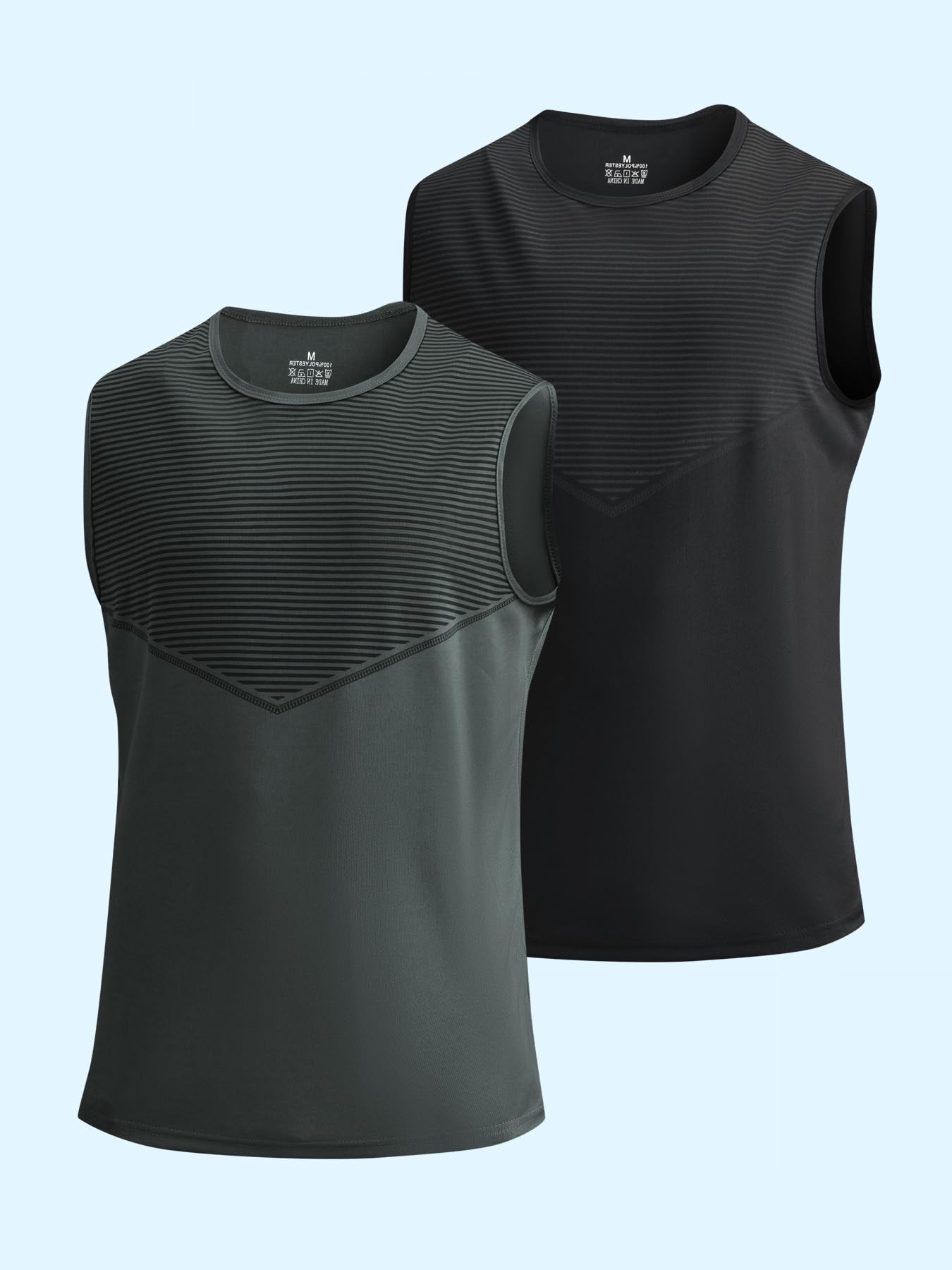 Paquete de 2 camisetas sin mangas para hombre, ligeras, de secado rápido, atléticas, para deportes, viajes, uso casual — view 8