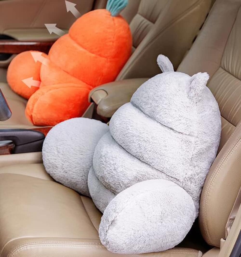 Tingting's Dream Winter Warm Bed Rest Reading Pillow Chair Lumbar Back Cushion Office Car Chair Waist Pillow Plush Reading Chair Pillow (50×60CM/19.7"×23.6", Pink Pig)