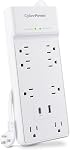 CyberPower CSP806UC18W Surge Protector, 2400J, 8 Outlets, 1 USB-A, 1 USB-C, 6 Foot Power Cord, White, ETL