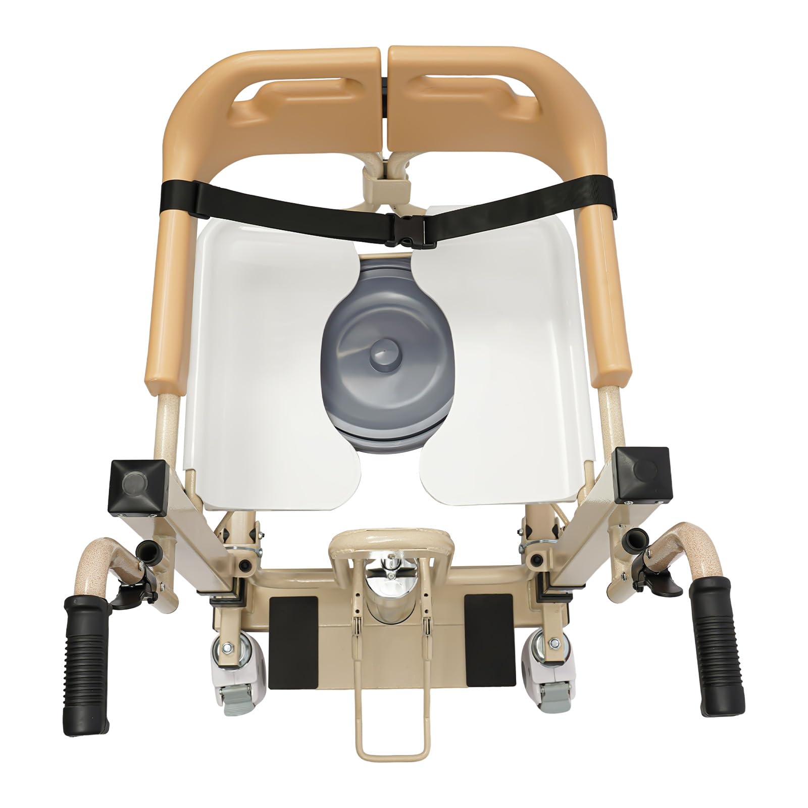 Hydraulischer Patientenlifter Transferstuhl mit kleiner Tisch, 441 lbs. Multifunktions-Senioren-Hydraulik Höhenverstellbare Transportrollstuhl Duschstuhl Liftstuhl, 180° Geteilter Sitz Patientenlifter