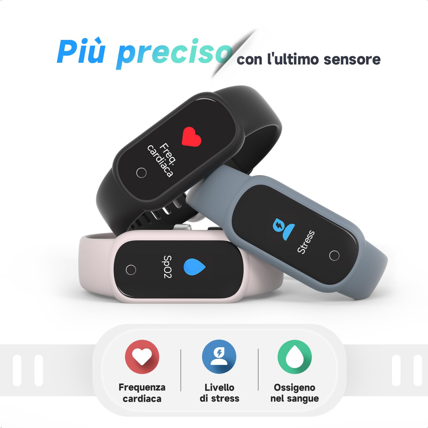 Smartwatch Maschile或多行字符串
智能手环男性防水心率睡眠监测_fitness Tracker - Dettaglio