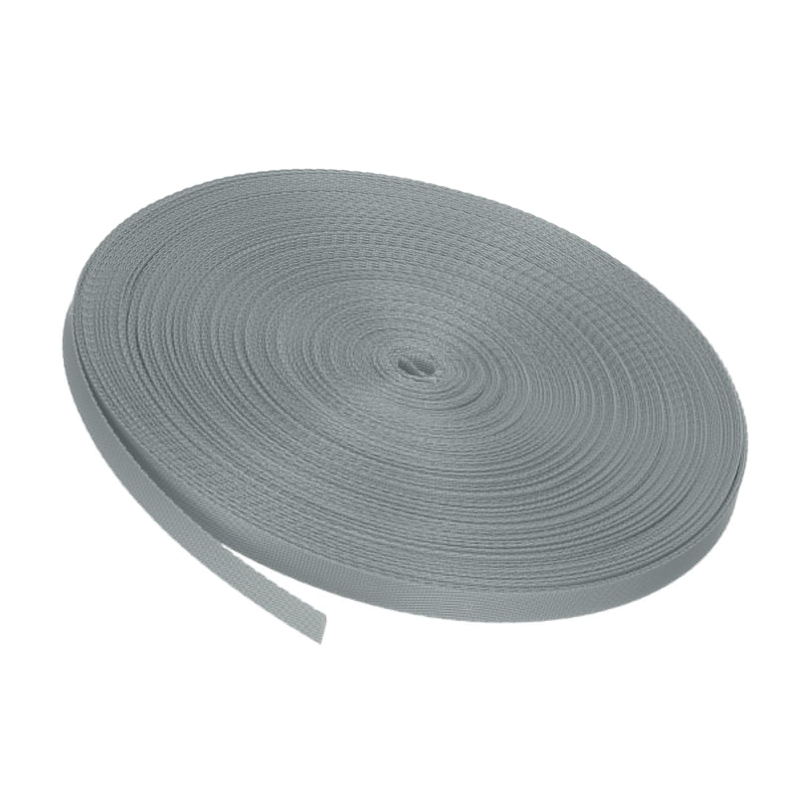 Unifizz Flat Nylon Webbing Strap – 3/8 Inch x 10 Yards Dark Grey, Abrasion-Resistant for Pet Leashes, Bag Handles, Furniture Repair & Garden Ties