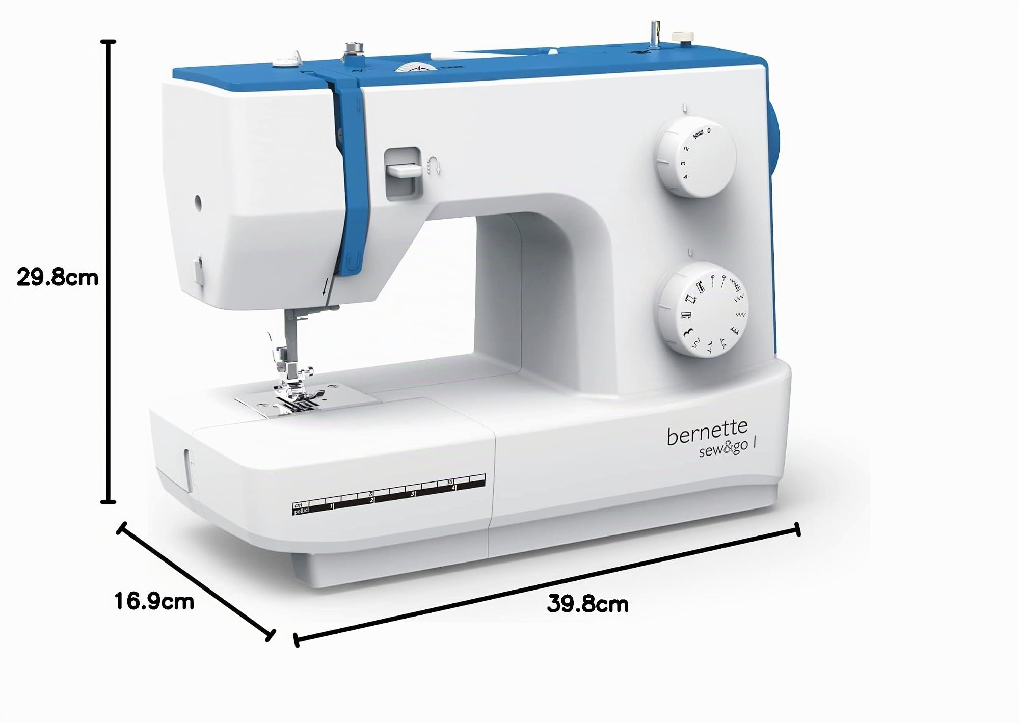 Bernette Sew&Go 1 - Macchina da cucire meccanica per principianti, 10 punti base