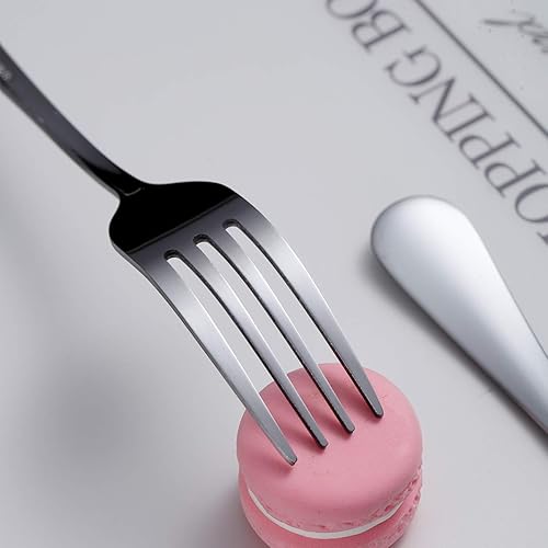 Miniatura 8 de Berglander - Juego de 24 tenedores de acero inoxidable brillante de 7.9 pulgadas, tenedores y cucharas, cubiertos de mesa, resistentes y aptos para