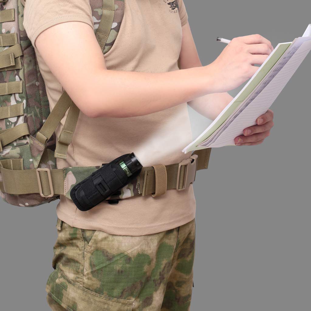 10 x Taschenlampen-Holster, Gürtel-Tragetasche, Halter mit 360 Grad drehbarem Clip