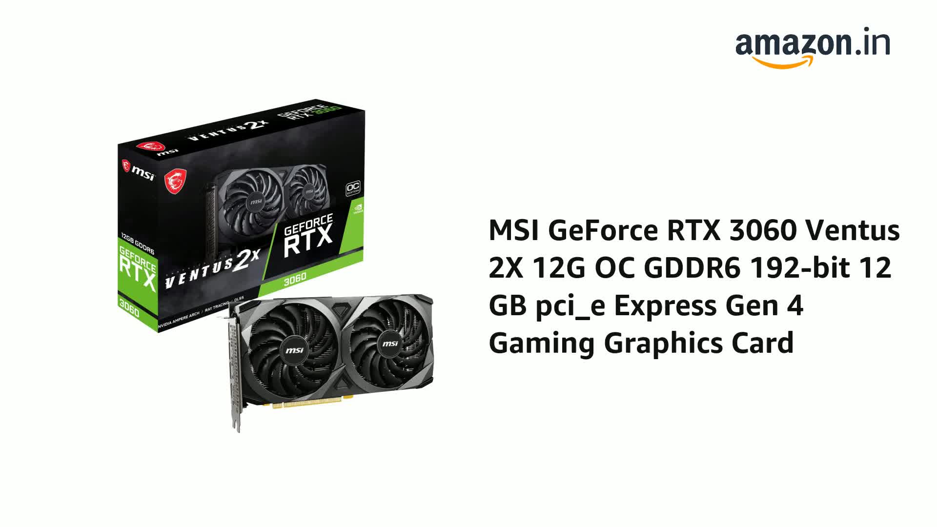 鍋*助様 MSI GeForce RTX 3060 VENTUS 2X 12G Amazon.in: Buy MSI GeForce RTX 3060 Ventus 2X 12G OC GDDR6