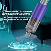 Vista 3 de Mini aspiradora, portátil, dos velocidades ajustables, carga USB, motor sin escobillas de 120 W, potente succión de 15 KPa, para el hogar, oficina