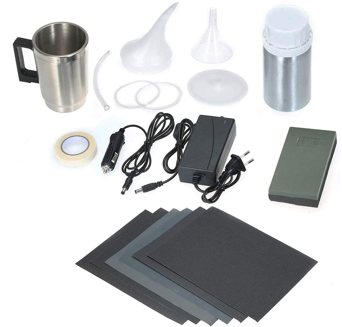 JOMAFA - Kit de reparación de faros delanteros | incluye POLIMERO 600ML | herramienta de pulido para reparación arañazos faros coche | herramientas arreglar faros | amarillear | rayones | grietas