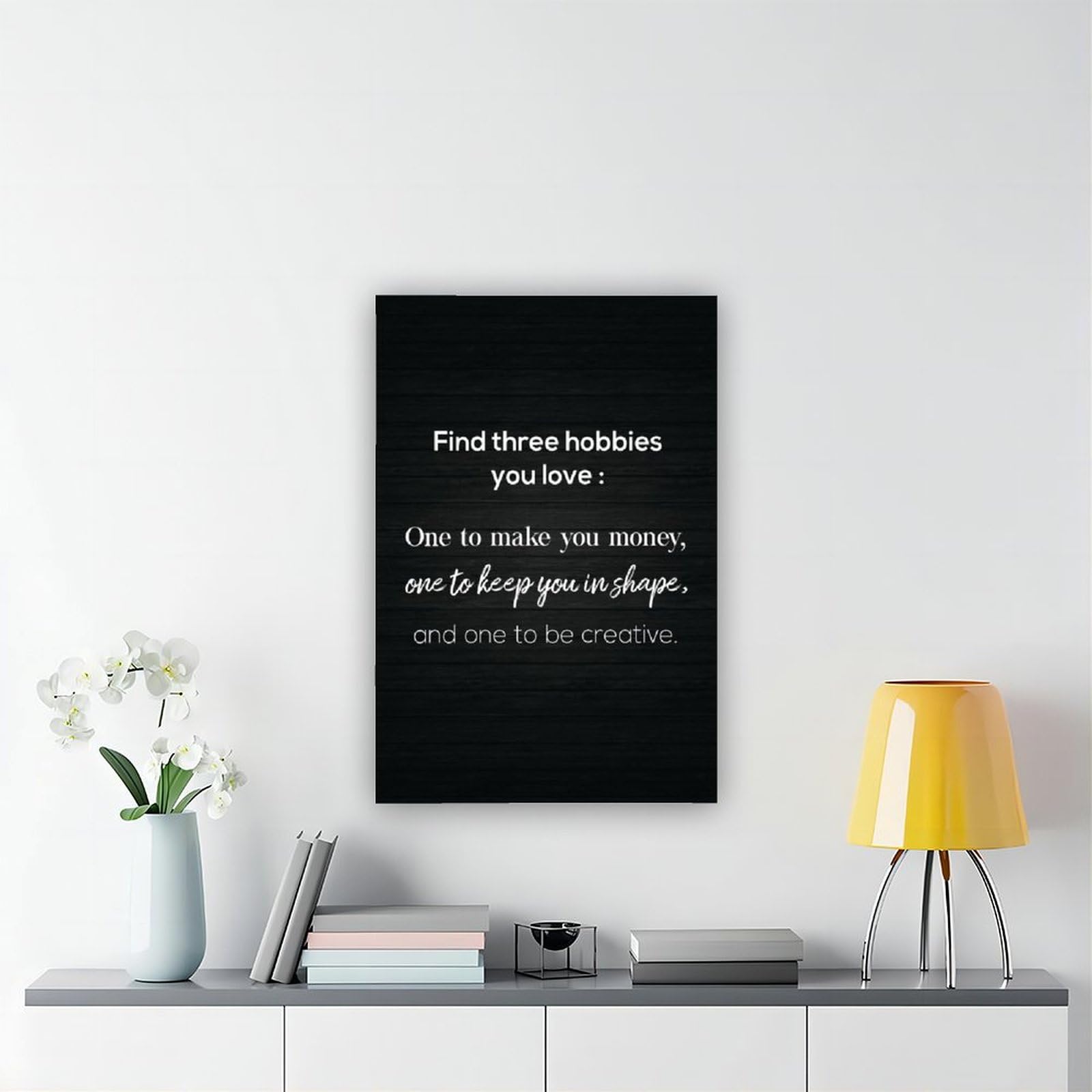 Póster motivacional de Find 3 Hobbies You Love para levantamiento de pesas, para decoración en casa, gimnasio y sala de entrenamiento, 50 x 75 cm