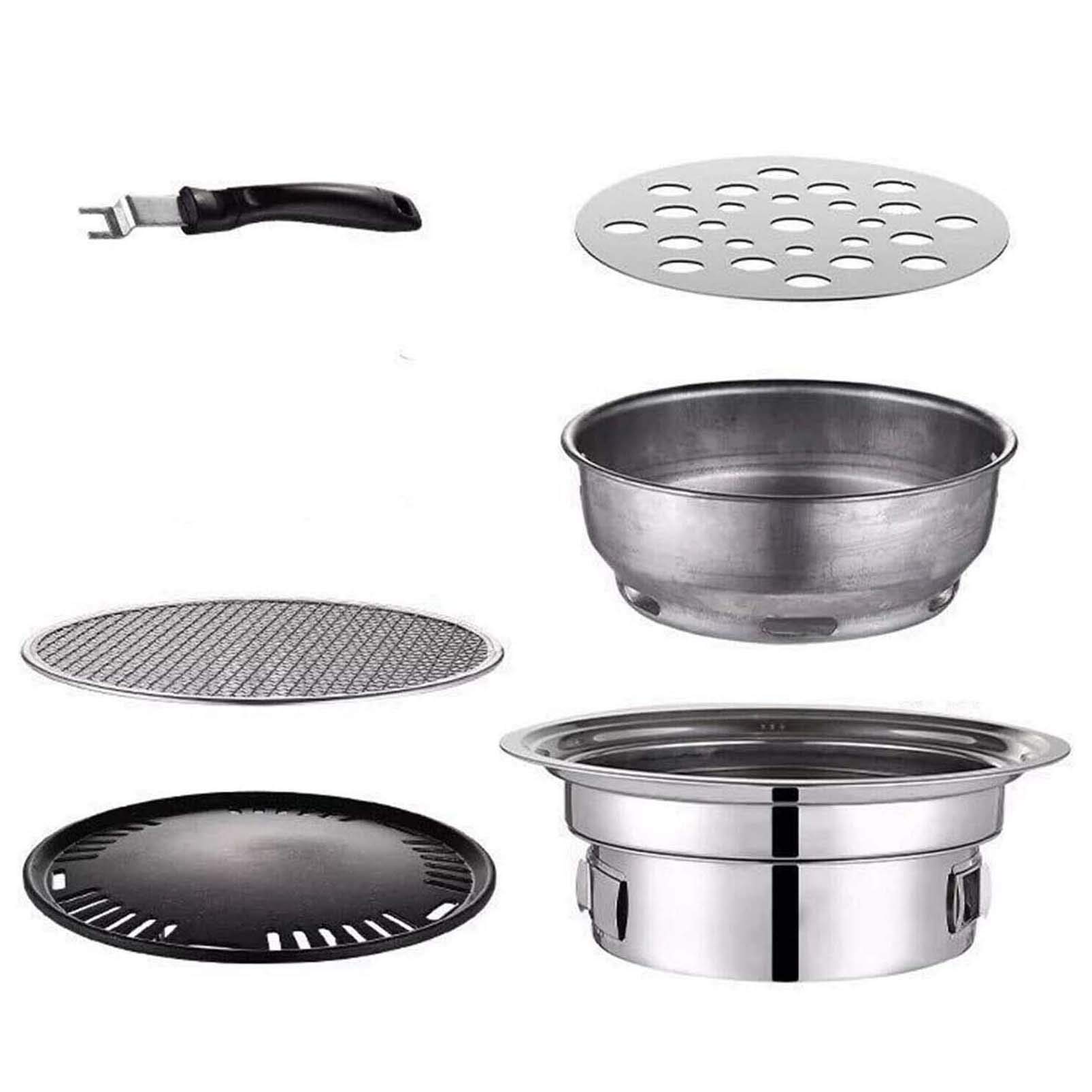 35 cm Runder Holzkohlegrillgrill Tragbarer Grillgrill Haushaltsrauchbarer grill węglowy Holzkohle-Hotpot grill topf do napojów i napojów