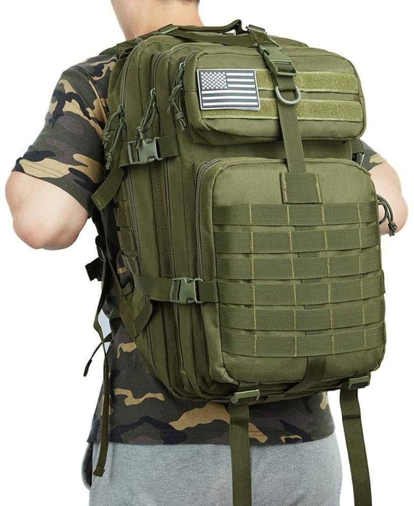 50L Mochila Tácticas Militar Plegable Impermeable Mochila Supervivencia, Montañismo, Senderismo, Trekking, Acampada, Aventura o Viajes,Caqui