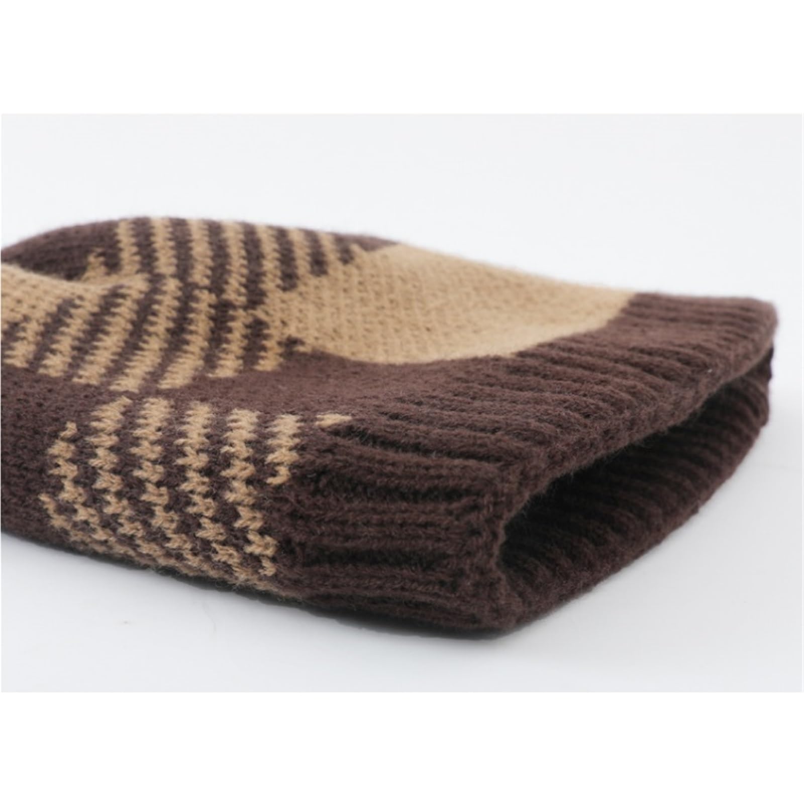 Cappello Inverno Cappelli Invernali in Maglia Spessa E Foderata Calda for Uomo Donna, Berretto con Risvolto, da Sci Termico Berretto(Bruin)