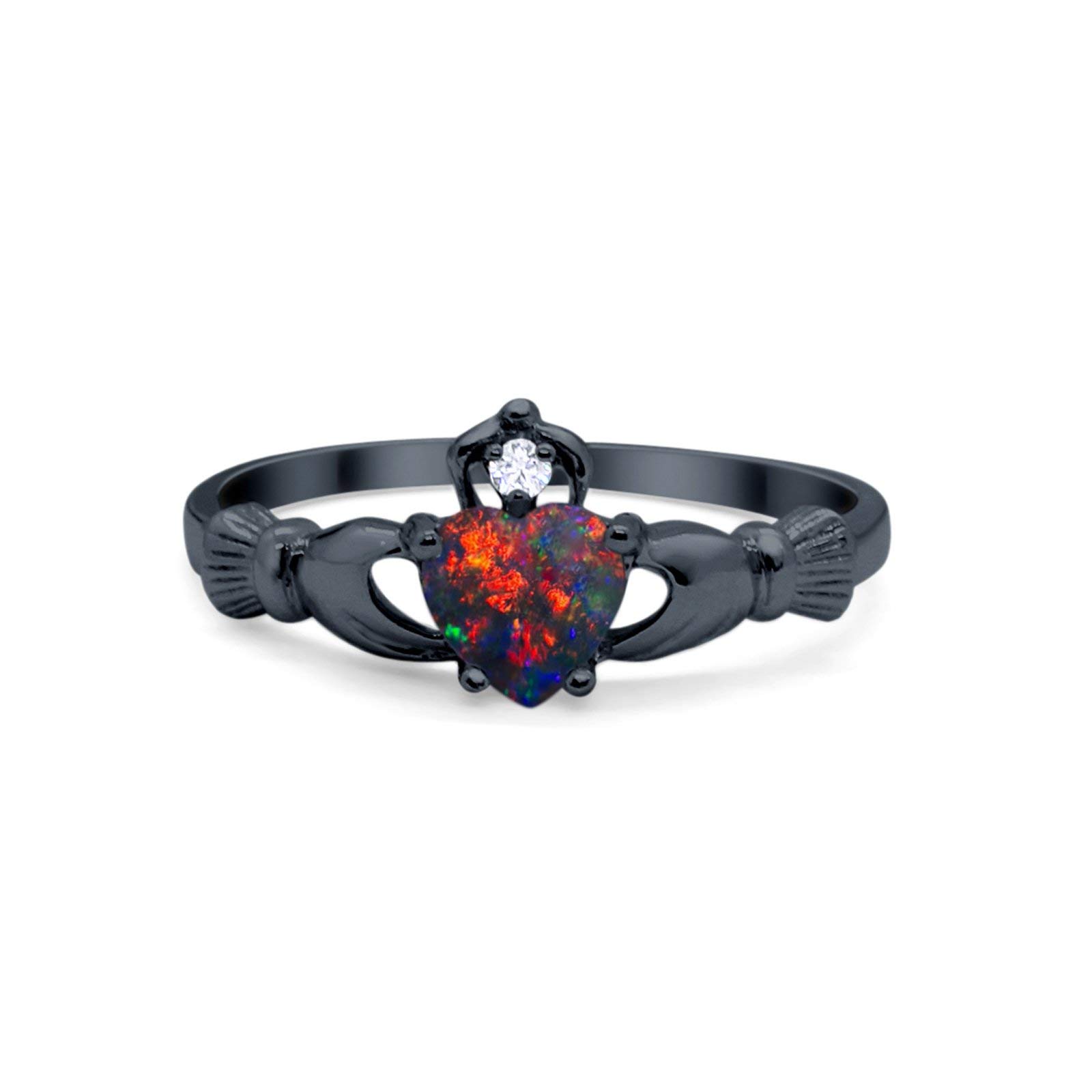 Blue Apple Co Art Deco Claddagh Ring