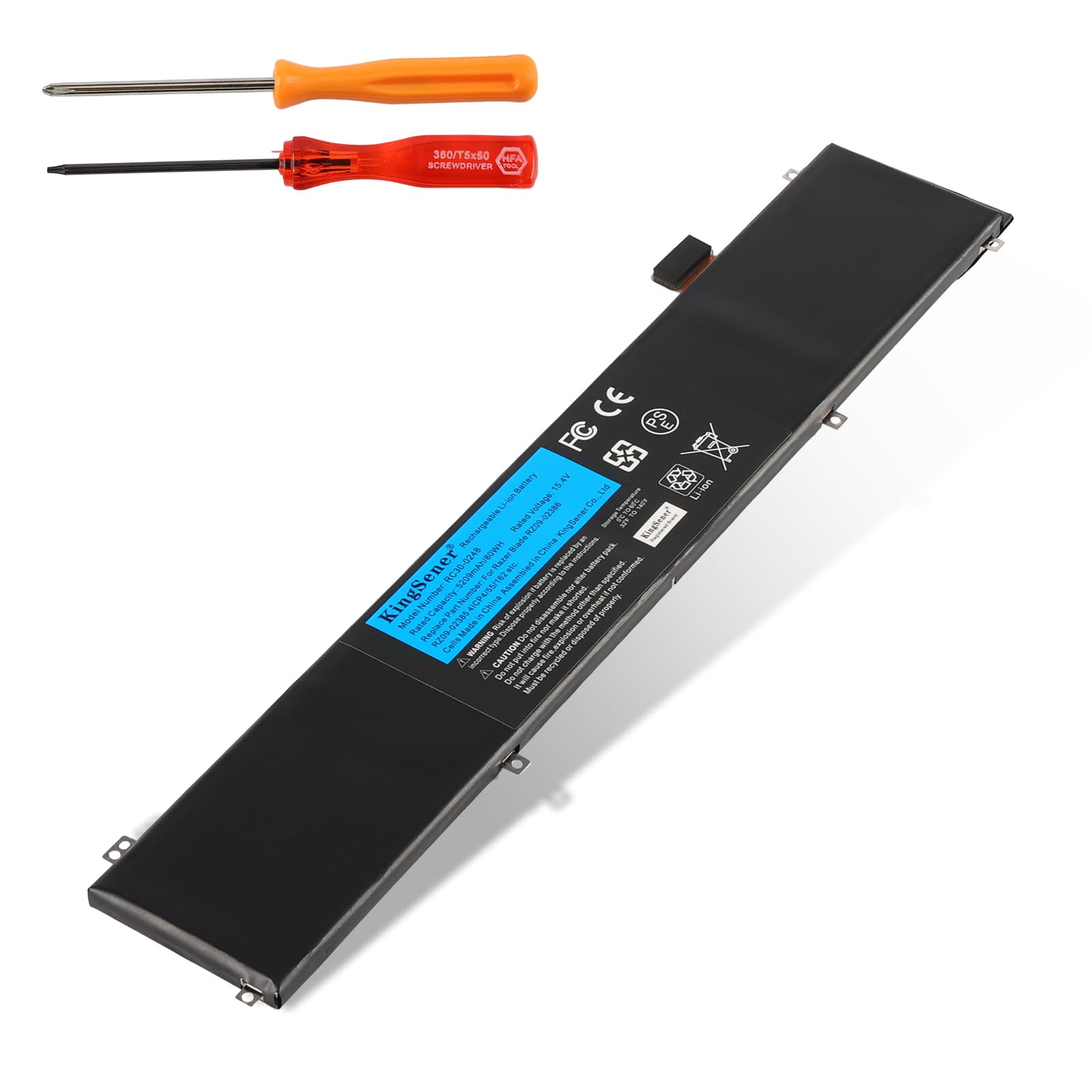 RC30-0248 Laptop Battery Replacement for Razer Blade Advanced 15 2018 2019 RZ09-0238 RZ09-02385 RZ09-02386 RZ09-0288 RZ09-0301 RZ09-02886 RZ09-03135 RZ09-02887E92 15.4V 5209mAh