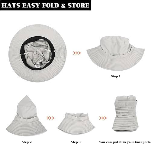 Miniatura 5 de Sombrero de sol de secado rápido al aire libre para hombre, de verano, plegable, protección solar, ala ancha, sombreros de pescador, sombrero de