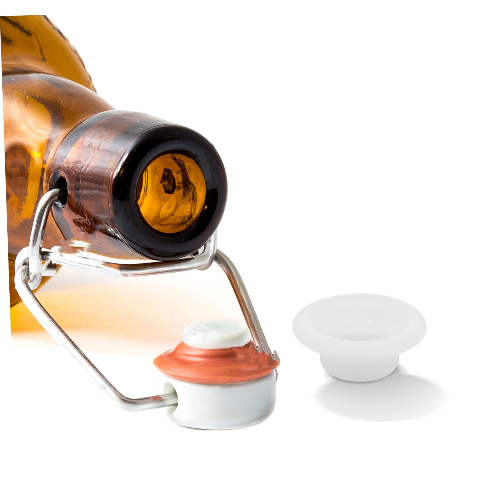 ABOOFAN 12 Juntas de Sellado para Tapas de Botella de Cerveza de Silicona de Color Blanco, Fácil Instalación y Mantenimiento de Fermentación, Recambio para Botellas Swing