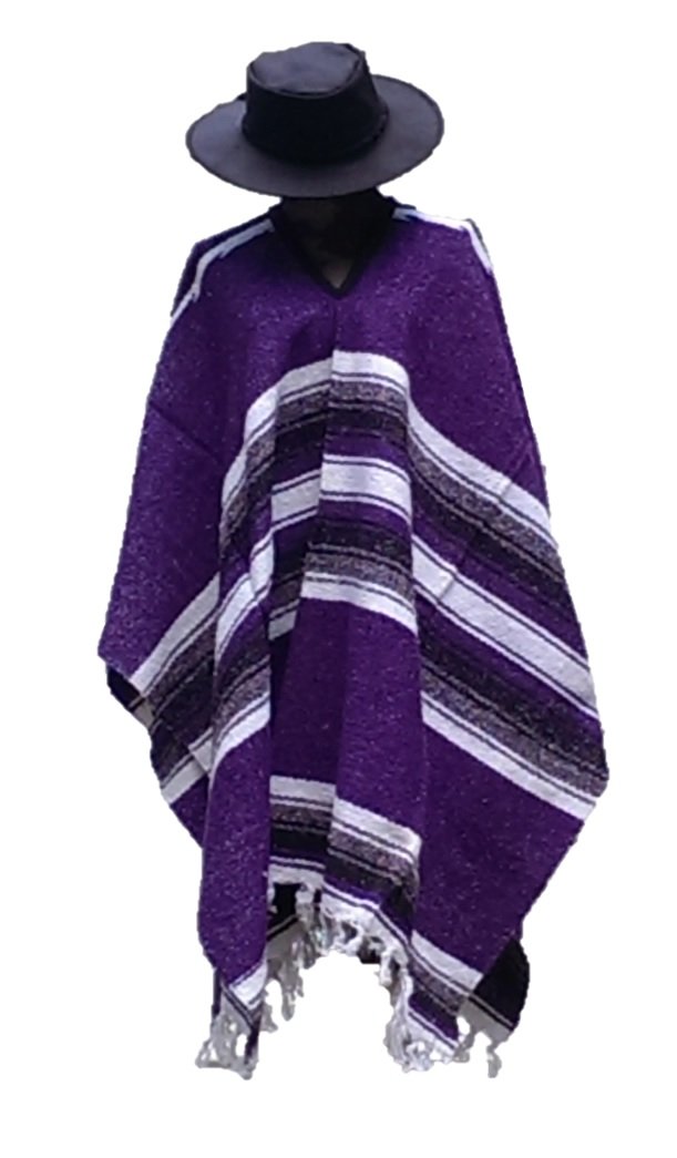 Sharpshooter Clint Eastwood Good Bad Ugly Black Cowboy Hat & Purple Poncho Set