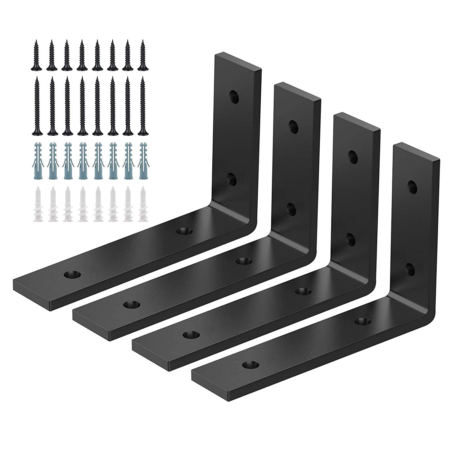 Solander L Shelf Brackets 6" x 4", Heavy Duty and Extra Thick Shelving Brackets, Iron Wall Shelves Brackets with Hardware for DIY Open Wood Shelving, 4 Pack (B0BY327RCS) Amazon Price History, Amazon Price Tracker