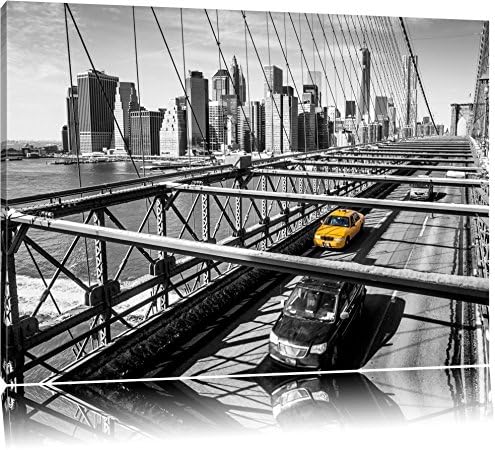 Tableau Toile New York City Skyline La Nuit - Format 60x40 Cm - Impression Haute Qualité Sur Châssis Bois