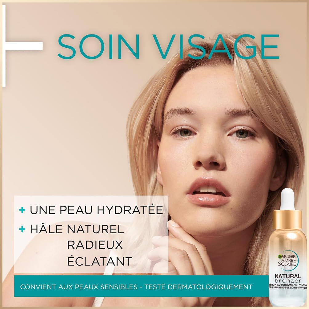 GARNIER Ambre Solaire - Coffret Mousse & Sérum Autobronzants & Hydratants - Teint Naturel & Radieux - Eau De Coco, Glycérine, Acide Hyaluronique - Vegan & Cruelty Free - Visage & Corps