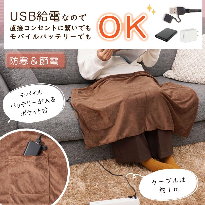 多機能4 WAY USB電気ブランケット 収納ポケット付き 洗えるUSB 4wayブランケット(Nウォーム MO) | ニトリネット