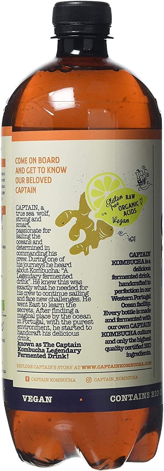 Gutsy Captain Kombucha 8x1l Bebida Probiótica Naturalmente Fermentada Sin Aditivos ni Conservantes Sin Pasteurizar Vegan MixBox