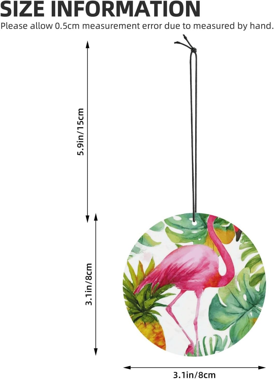 Car Air Freshener 100 PCS Tropical Flamingo Hanging Car Air Fresheners Auto Interior Decor Card Freshener Strong Scented Card Lavender Cars Scents for Office Bedroom Close Drawer Round Shape
