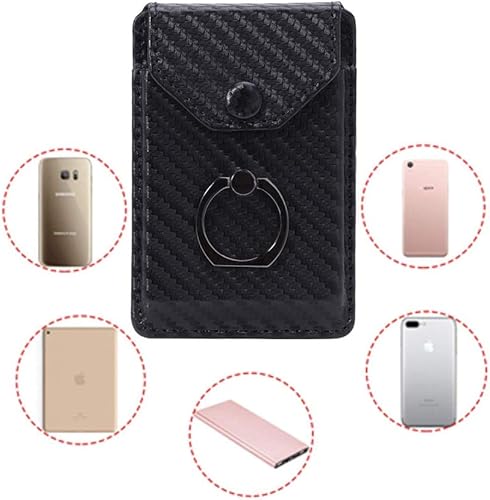 Miniatura 8 de YUNCE Tarjetero para la parte posterior del teléfono celular, tarjetero con anillo RFID, soporte para pegar en la cartera iPhone Android y todos los