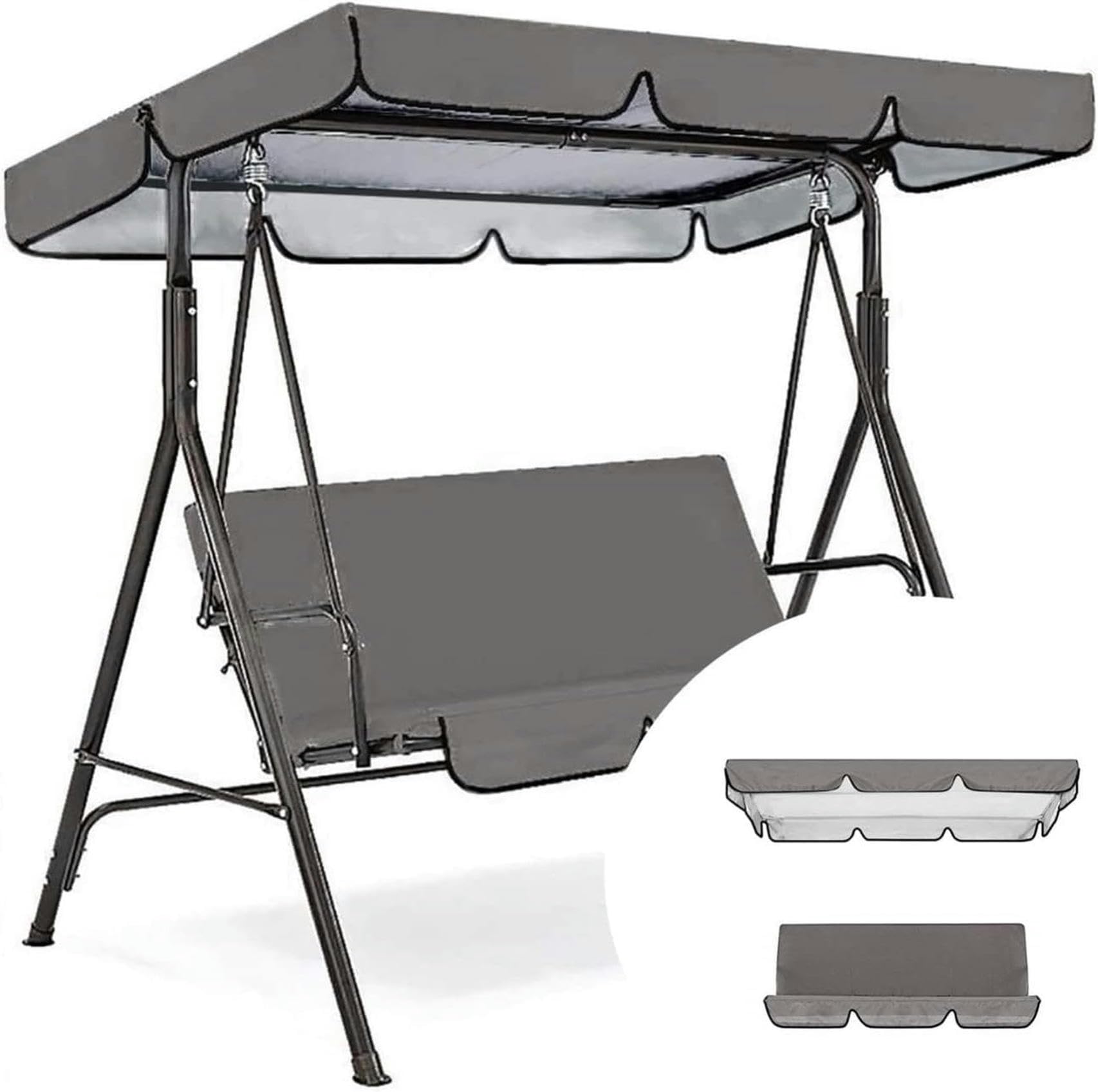 Toldo de Repuesto para Columpio de 3 Plazas en Jardín o Terraza y Funda de Exterior Universal