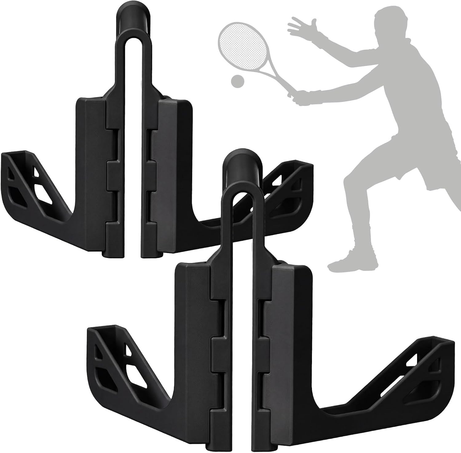Chumia 2 Pack Black Tennis Net Phone Holder, Adjustable, Foldable