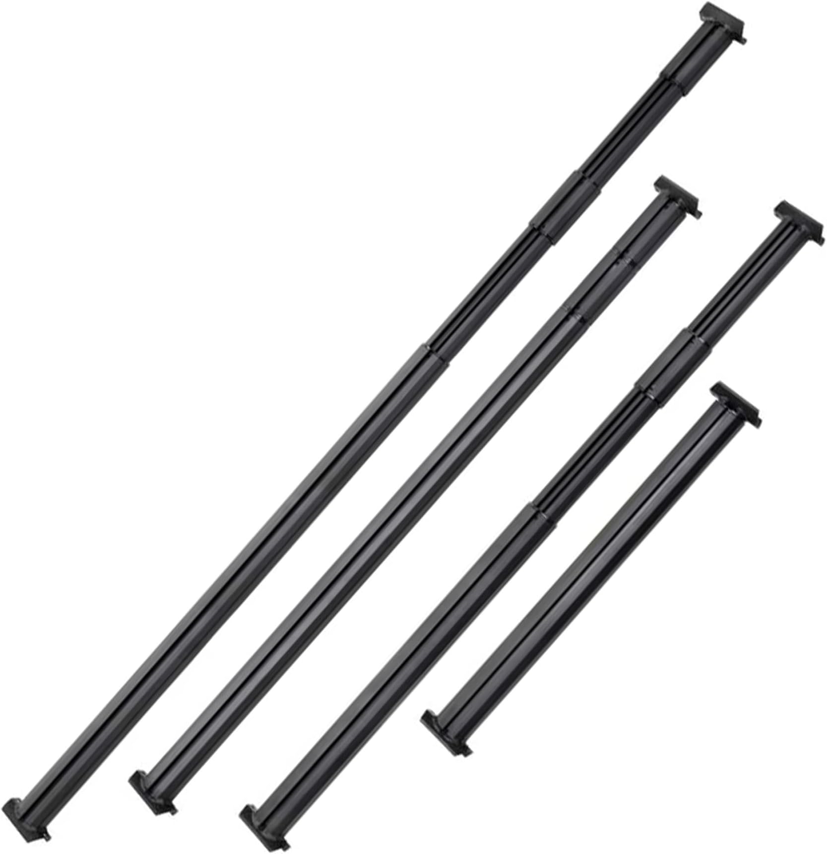 SideBar, Long Bed Side Rails for Overhaul HD and Outpost HD, Full Adjustable from 50 to 64 Inches Holds 100 Pounds, Black, Set of 2