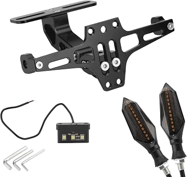 Motorcycle License Plate Bracket with Turn Signals Lights