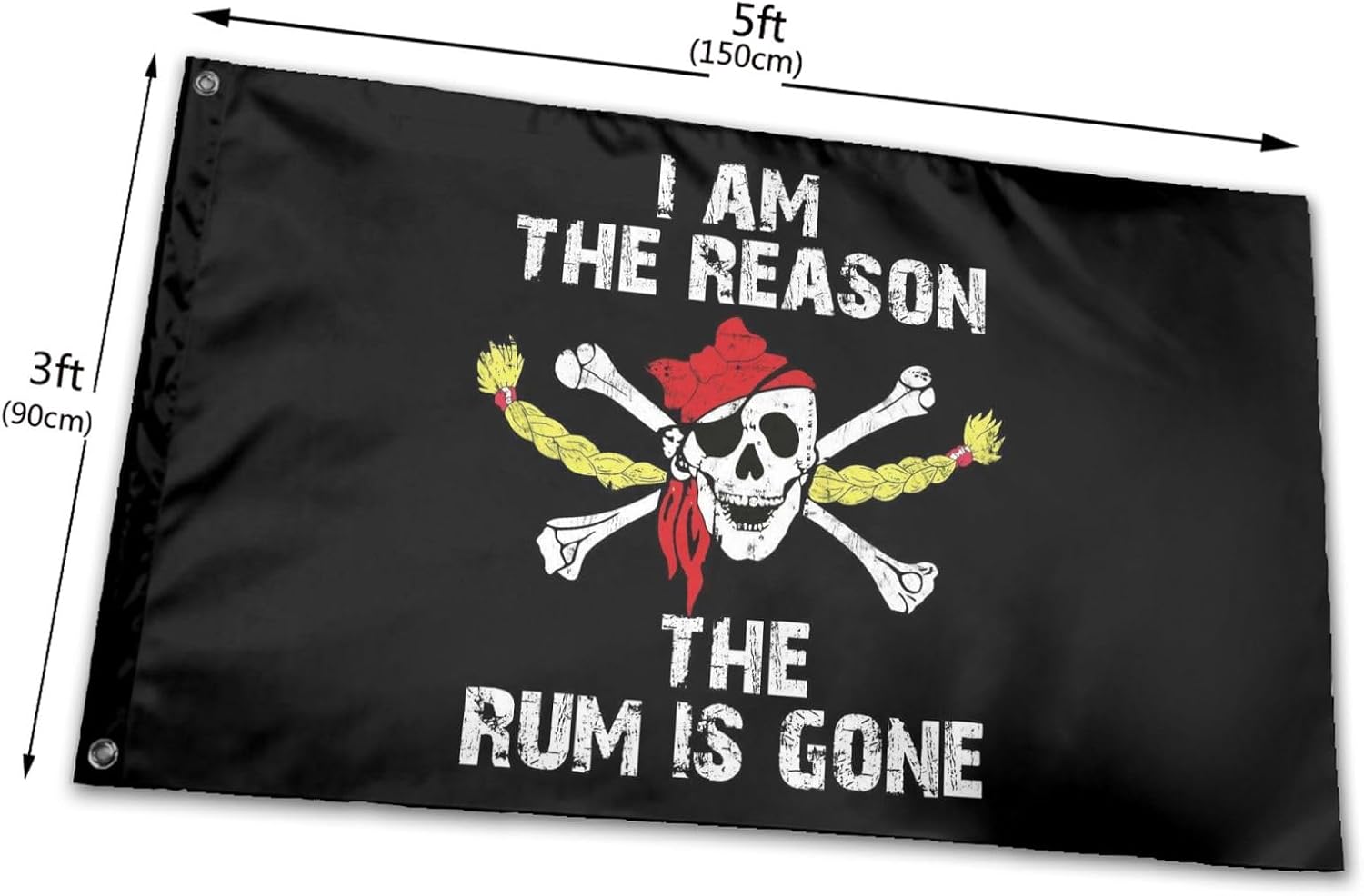 Pirate Flag 3x5 Ft- Funny Female Pirate Skull Design Garden & Party Decor image 4