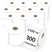 24 Rolls Thermal Shipping Labels Compatible for Dymo 30256 2 5/16" x 4" | 7200 Pcs White Multipurpose Labels Perforated Fits for Labelwriter 450, 450 Turbo, 4XL Printers NOT for 550, 5XL