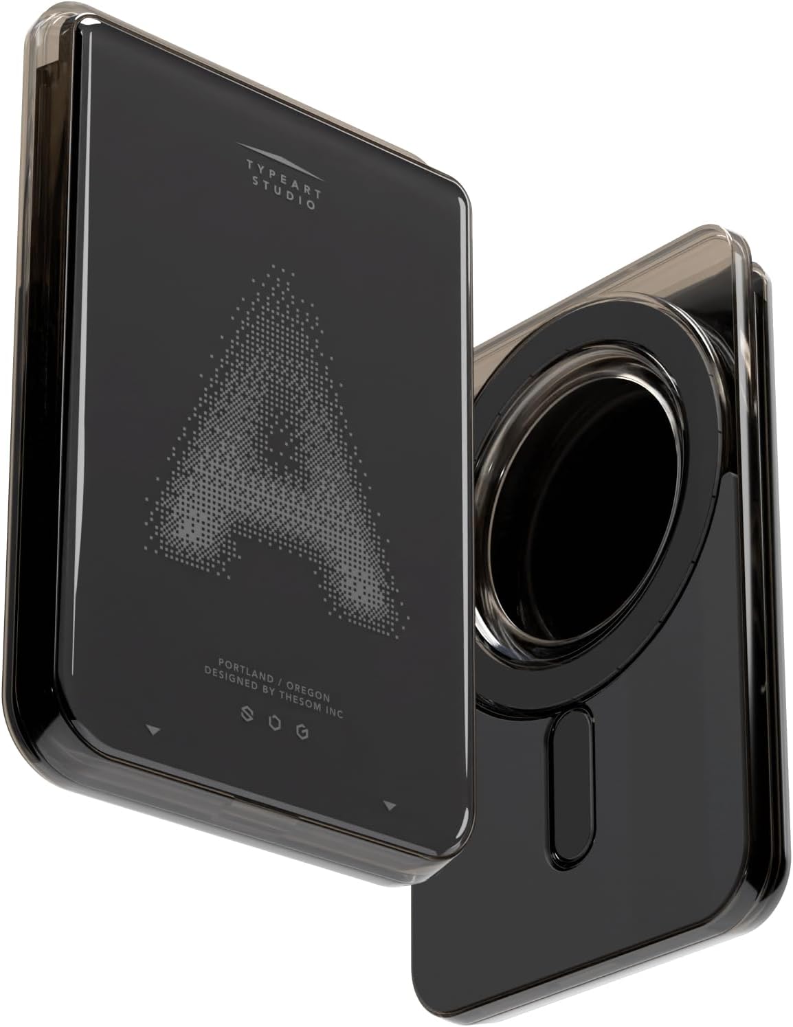 Gridline Pixel Duo Card Wallet MagSafe Compatible for iPhone 12, 13, 14, 15, 16, 17 Series, 3-Card Holder with ID Window, MagSafe Sticker Included (Pixel A - Black)